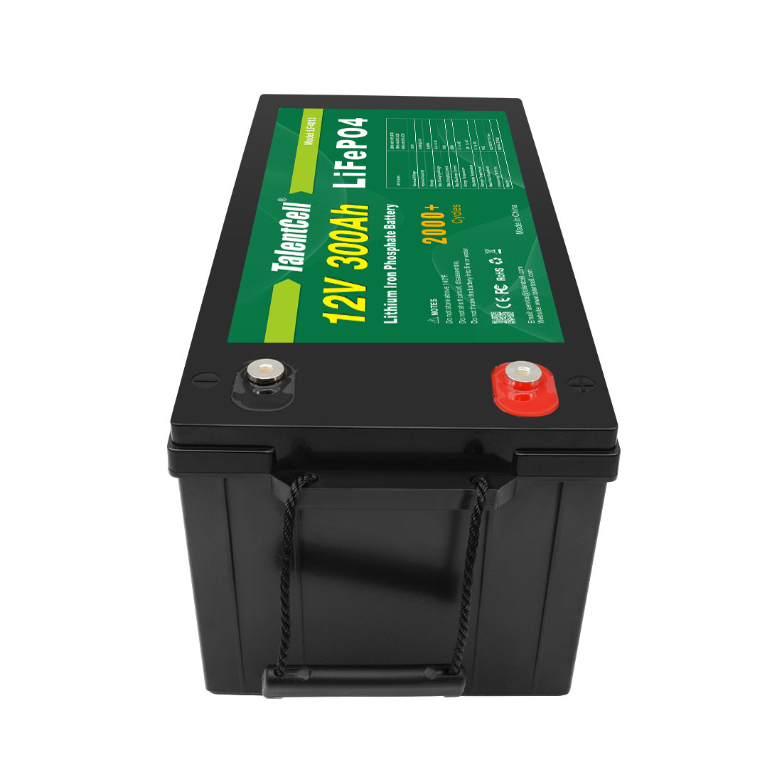 YABO 12V 300Ah LiFePO4 Battery with Temperature Protection for Home Storage​